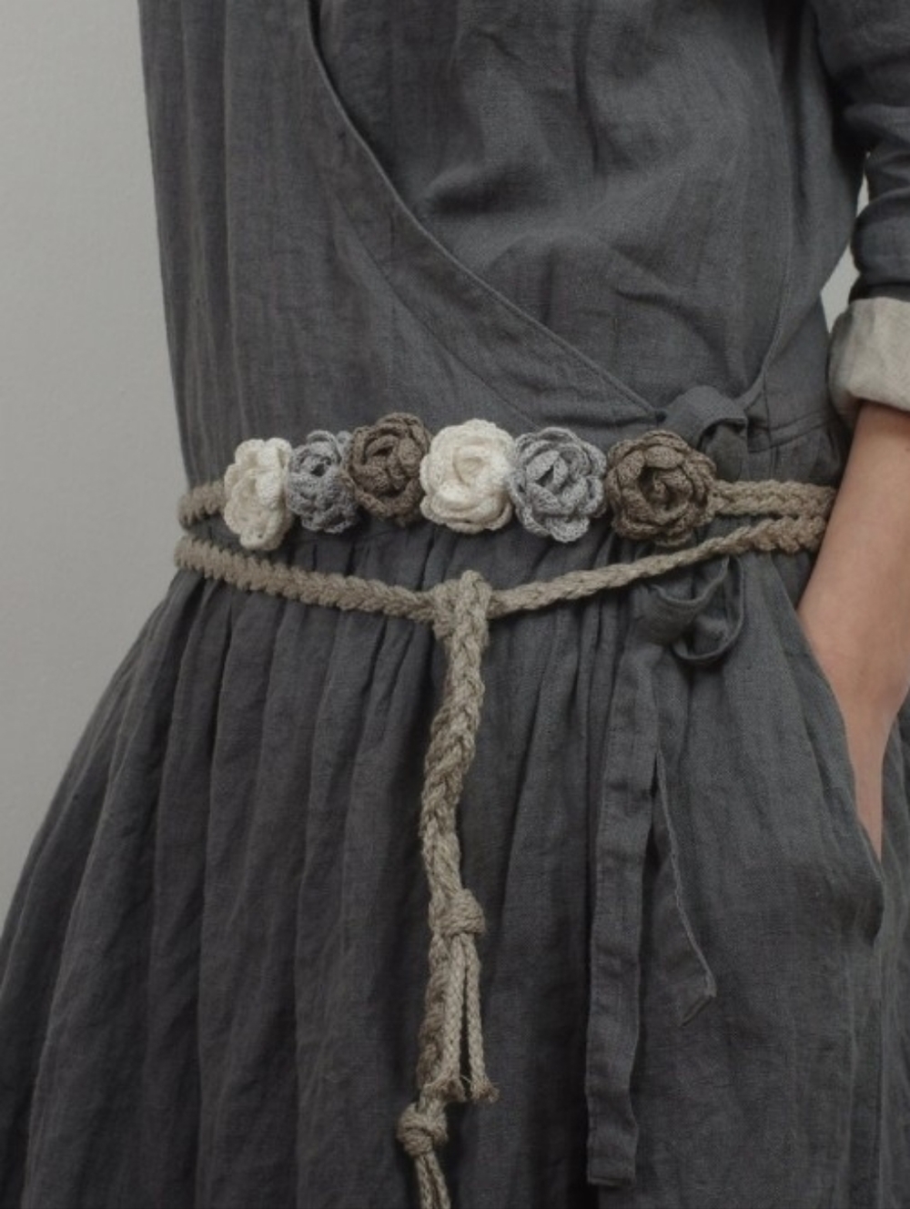New Knock Knock Linen Handmade Crochet Floral Belt Head Band